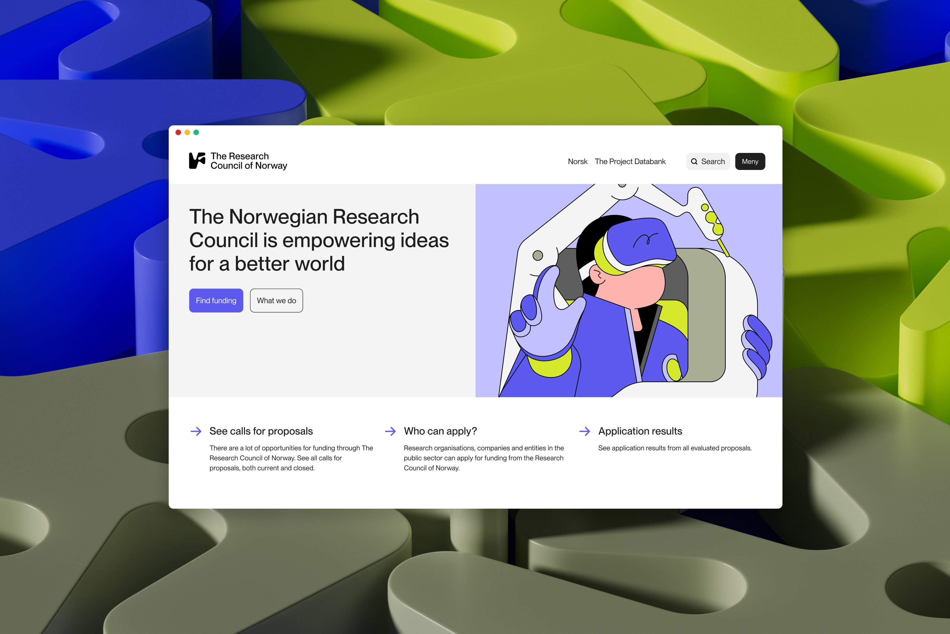 Brand identity and website design by ANTI for The Norwegian Research Council