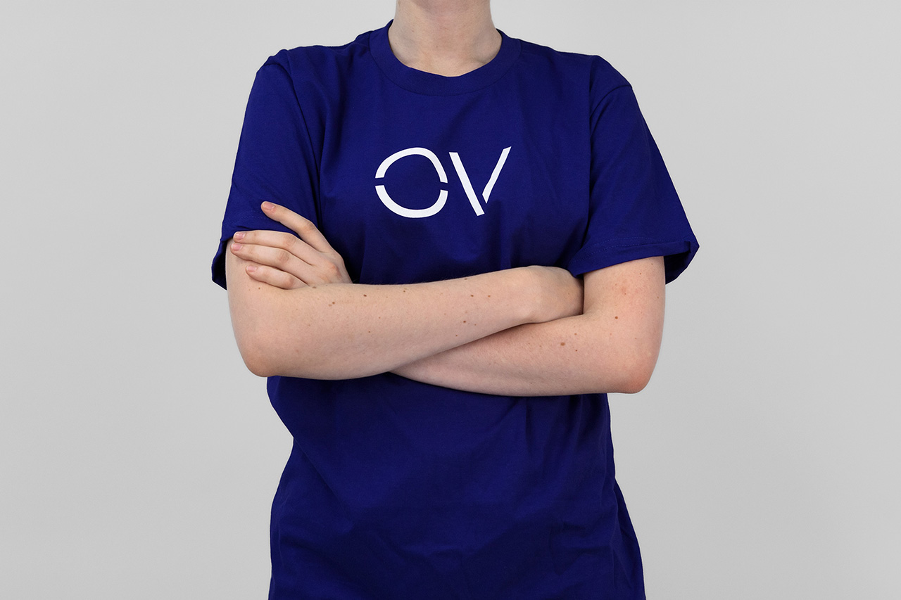 Brand identity and branded t-shirt by Pentagram for Boston-based venture capital firm OpenView.