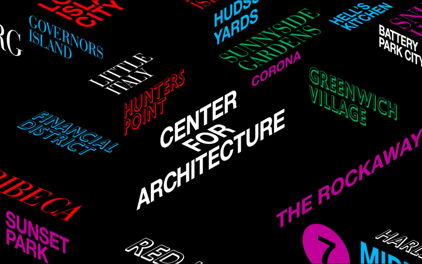 Graphic identity designed by Pentagram partner Natasha Jen and team for the AIA 2018 Conference on Architecture