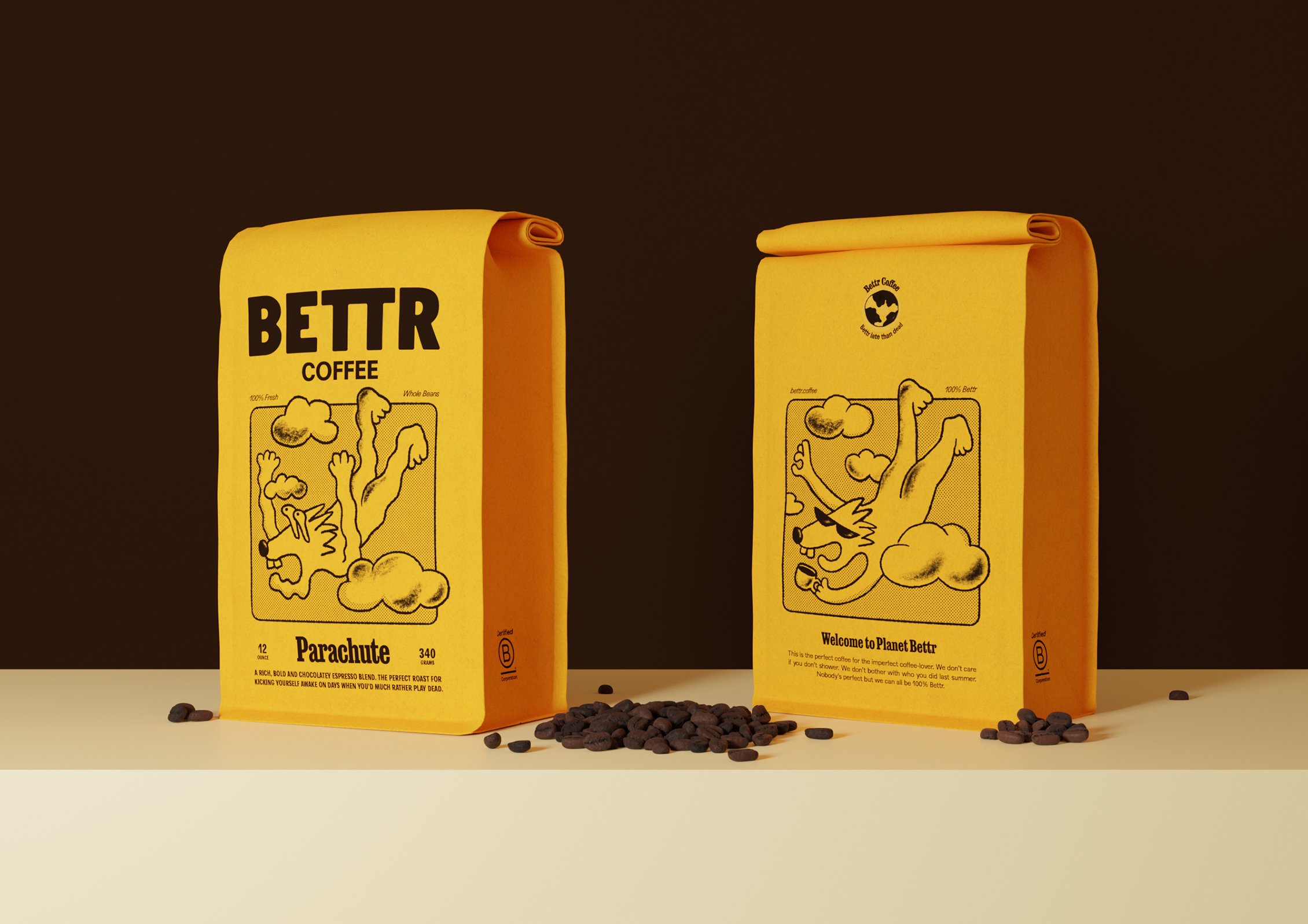 Logotype, packaging, stationery and digital content for South-East-Asia-based B Corp coffee company Bettr