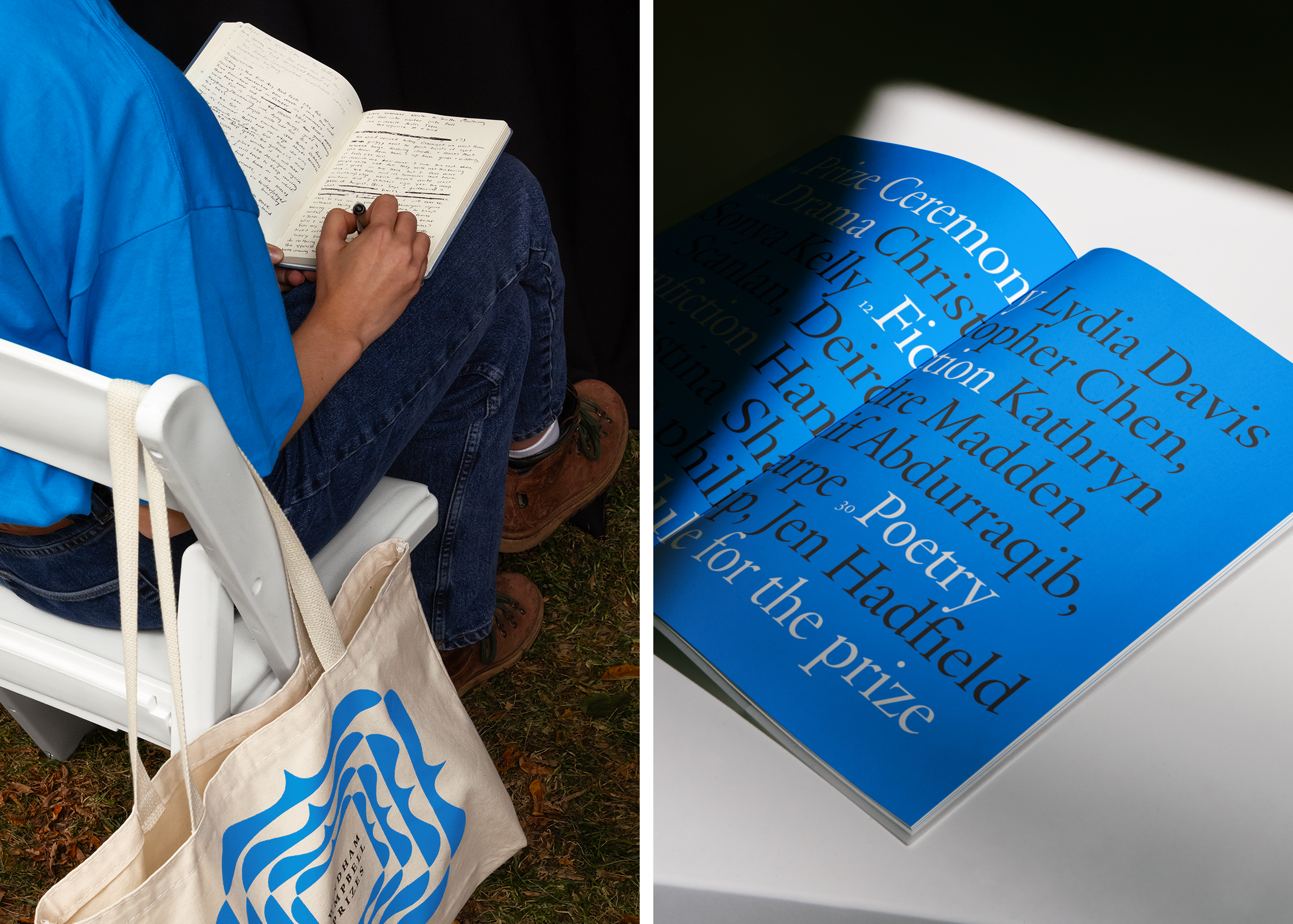 Logo, graphic design, motion graphics and print by Pentagram for Windham Campbell Prizes.