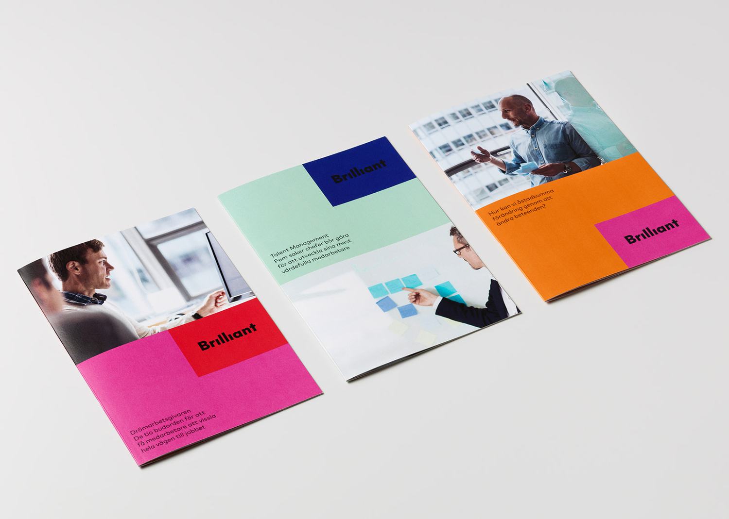 Logotype, pictograms, stationery and website by The Studio for Swedish customer survey specialists Brilliant