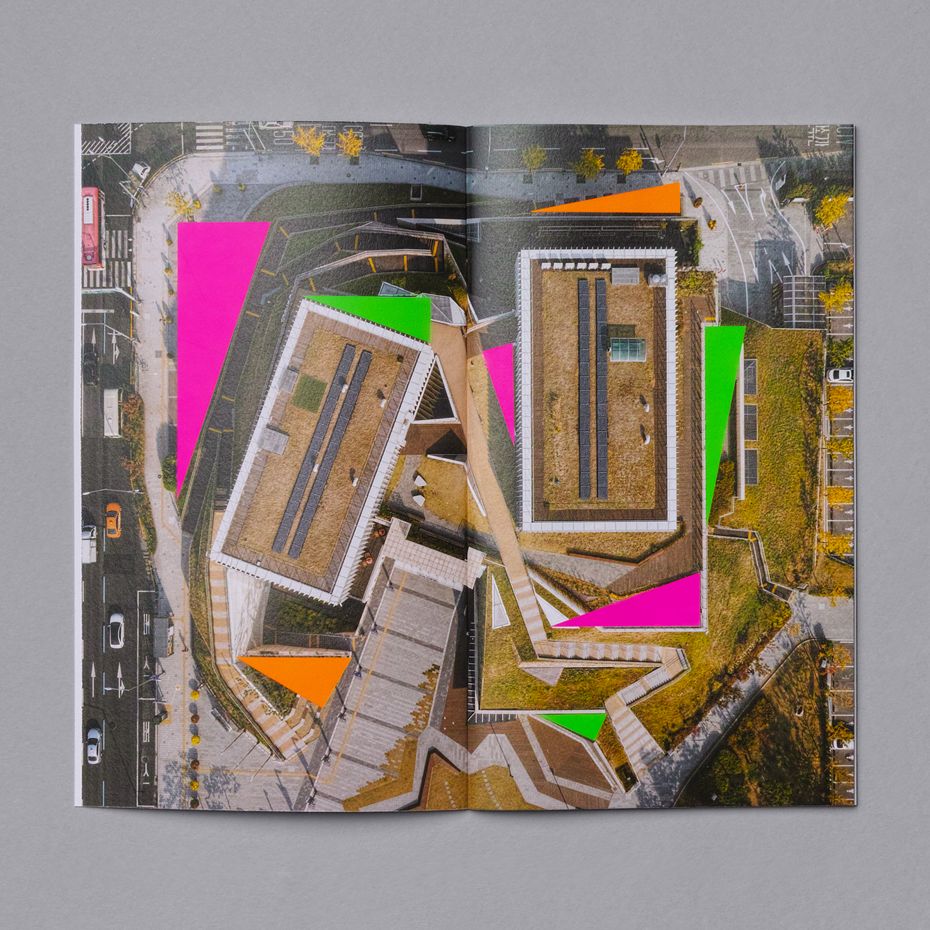 Brochure design for Buk Seoul Museum of Art's 2018 season designed by Studio fnt