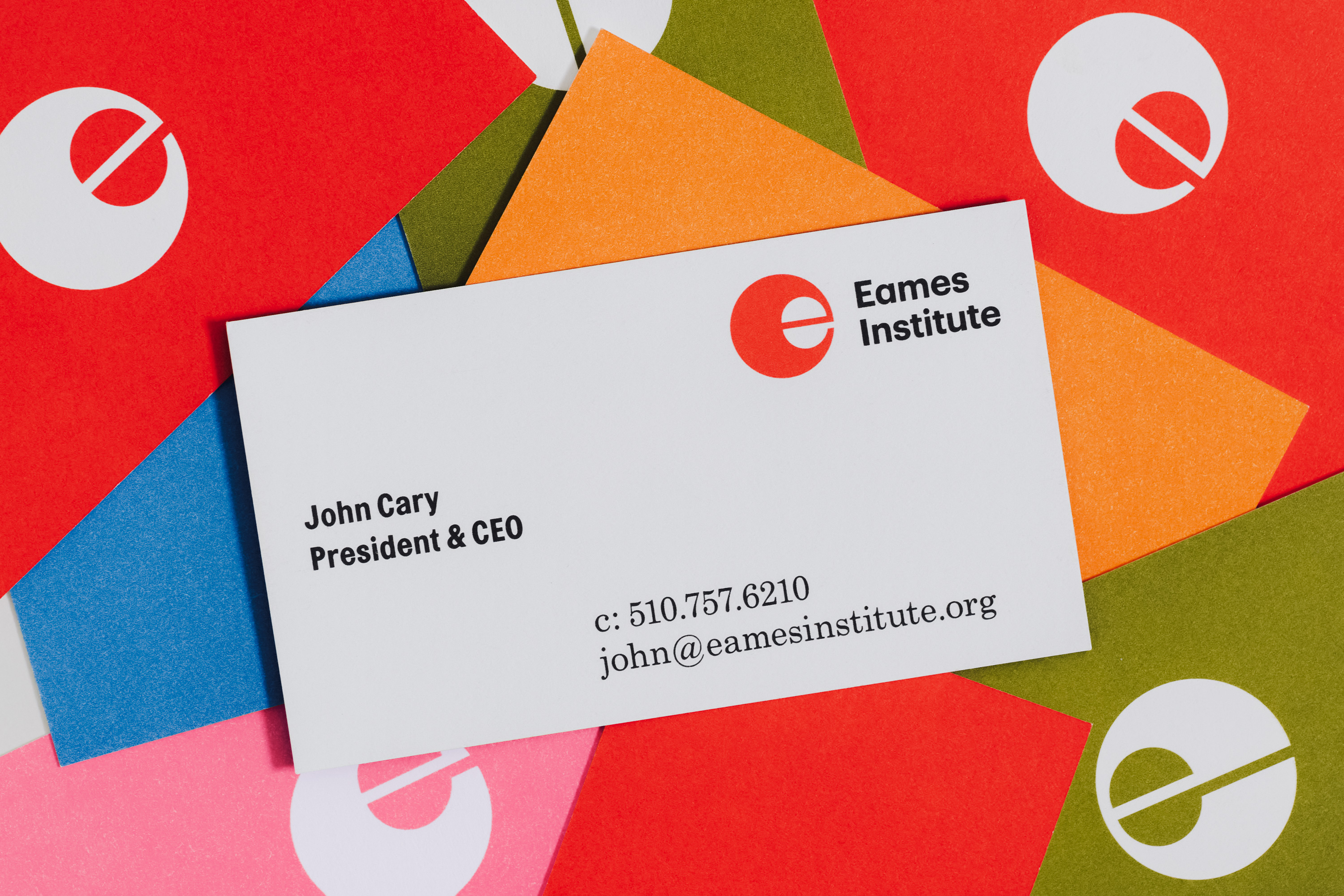 Logo and business cards designed by San Francisco-based studio Manual for The Eames Institute