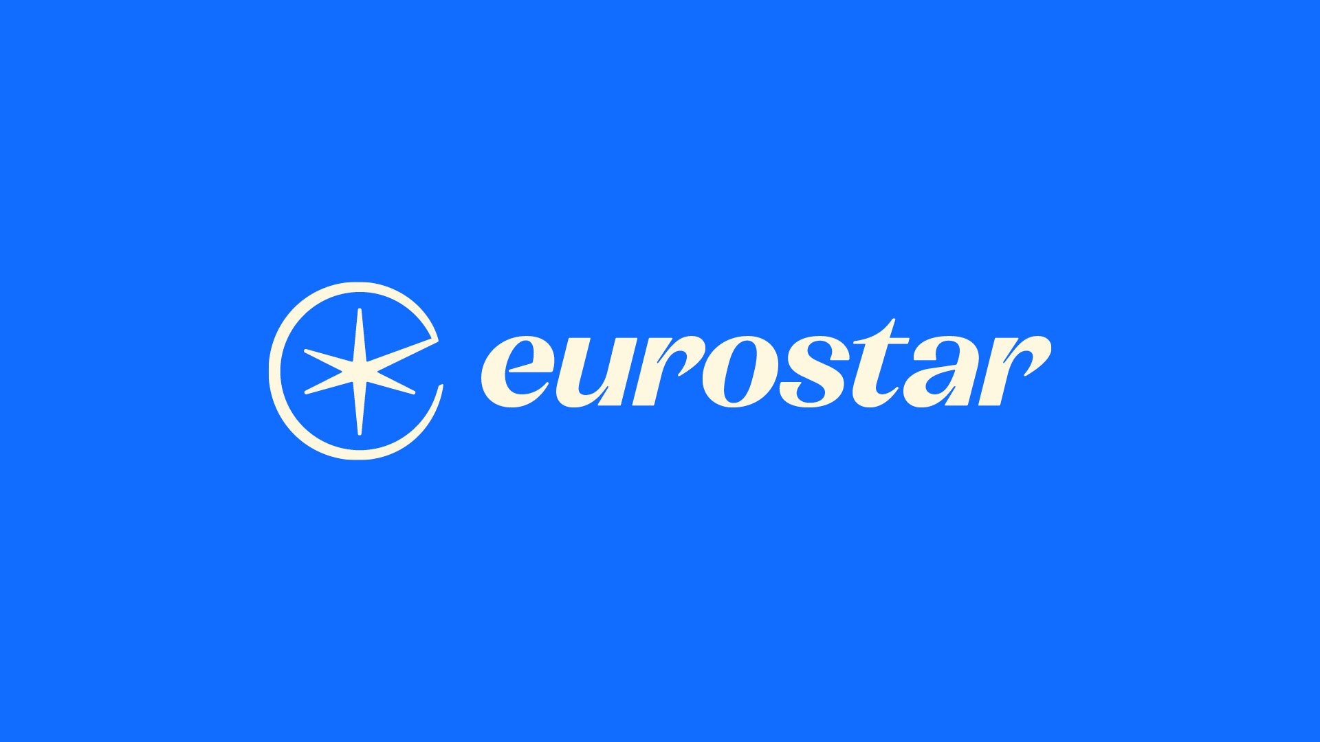 Logo voor Eurostar door Design Studio.  Gelanceerd 2023