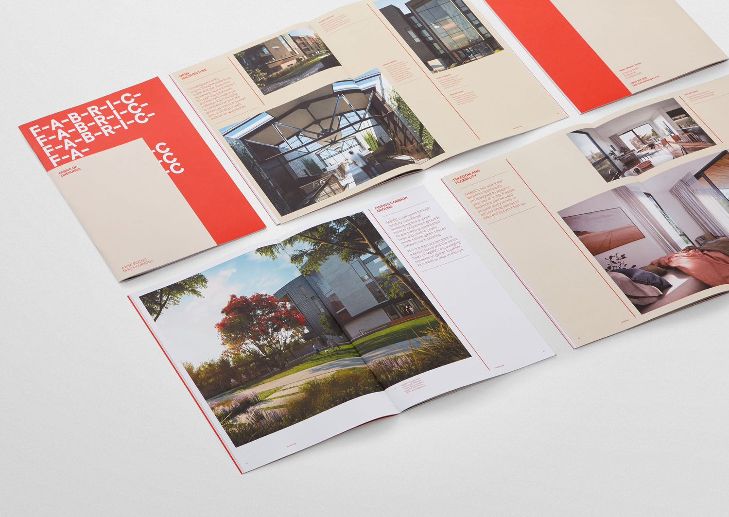 Brand identity and brochure by Richards Partners for Auckland residential development Fabric of Onehunga