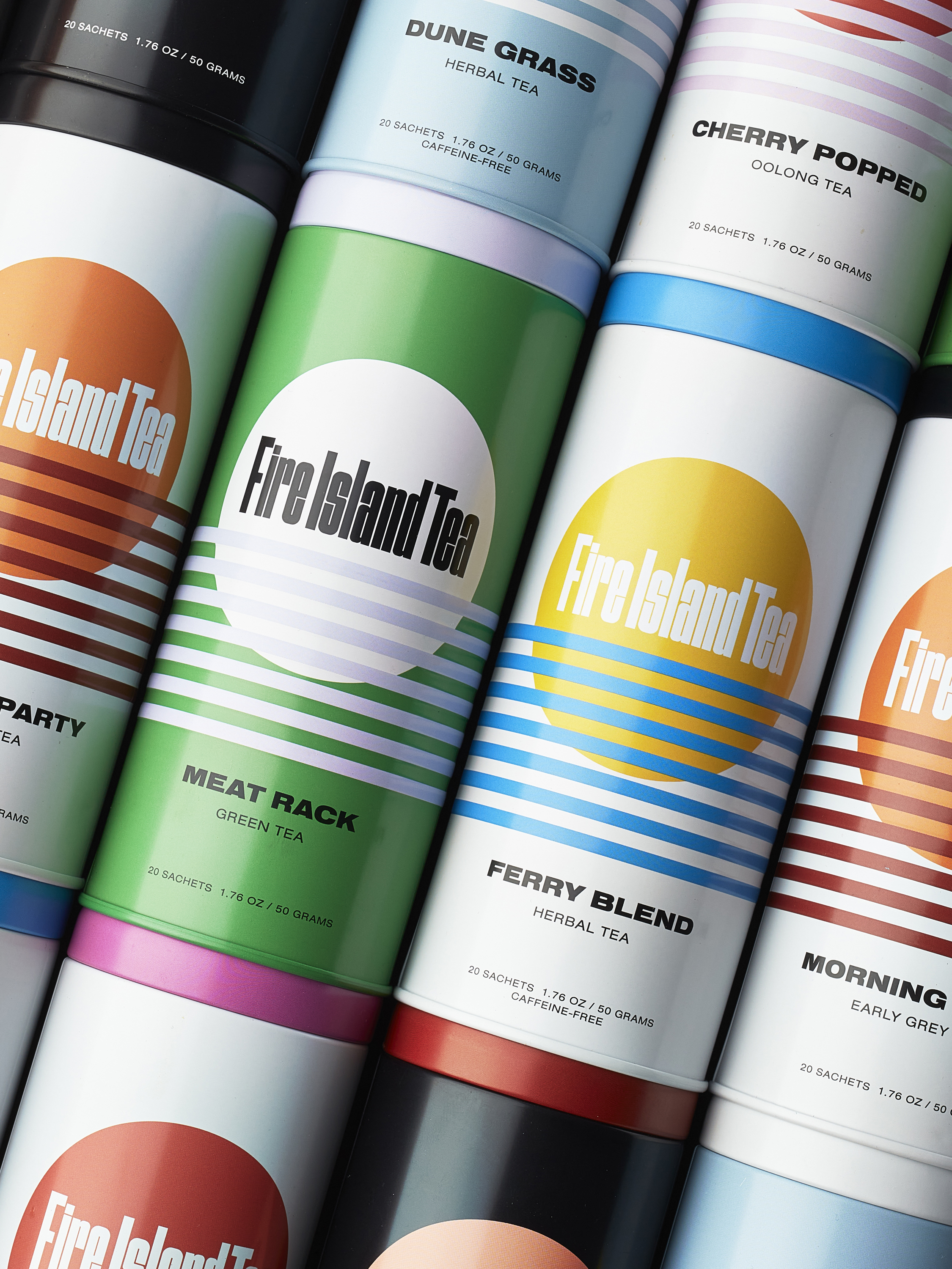 Logotype and packaging design by Stephen Moss for Fire Island Tea