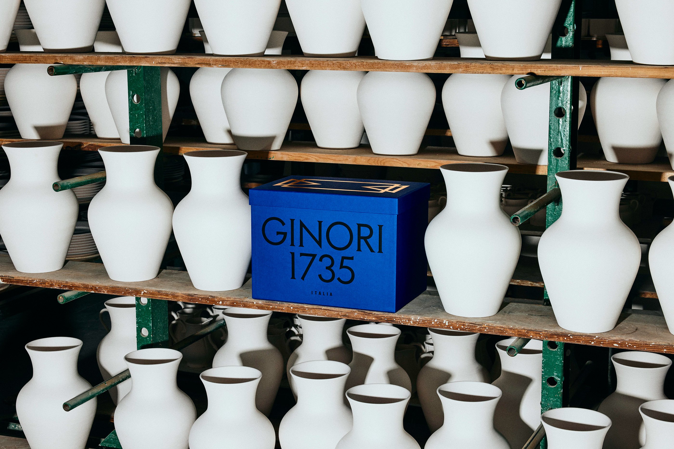 Yves Klein blue, Fedrigoni paper packaging design for Italian homeware brand Ginori 1735 by AUGE Design