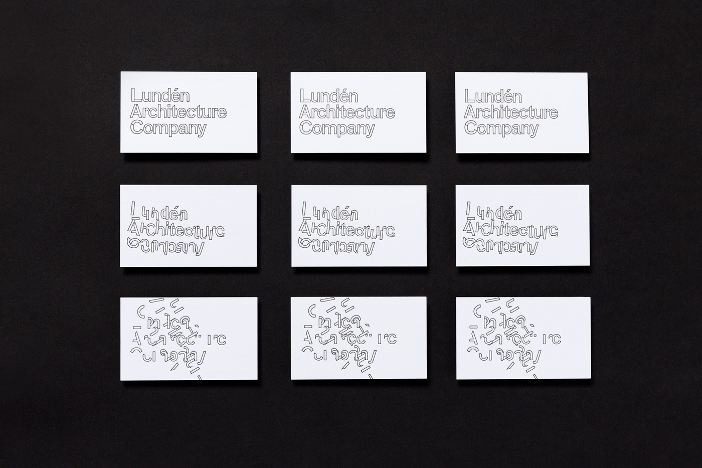 Logotype and business cards by Finnish studio Tsto for Helsinki-based Lundén Architecture Company
