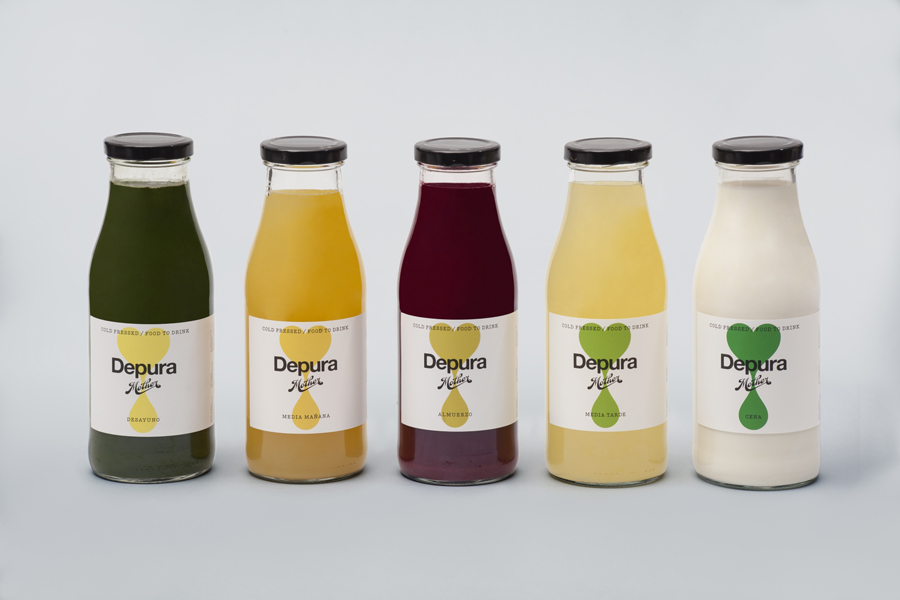Packaging design for Barcelona based cold pressed juice company Mother by Mucho