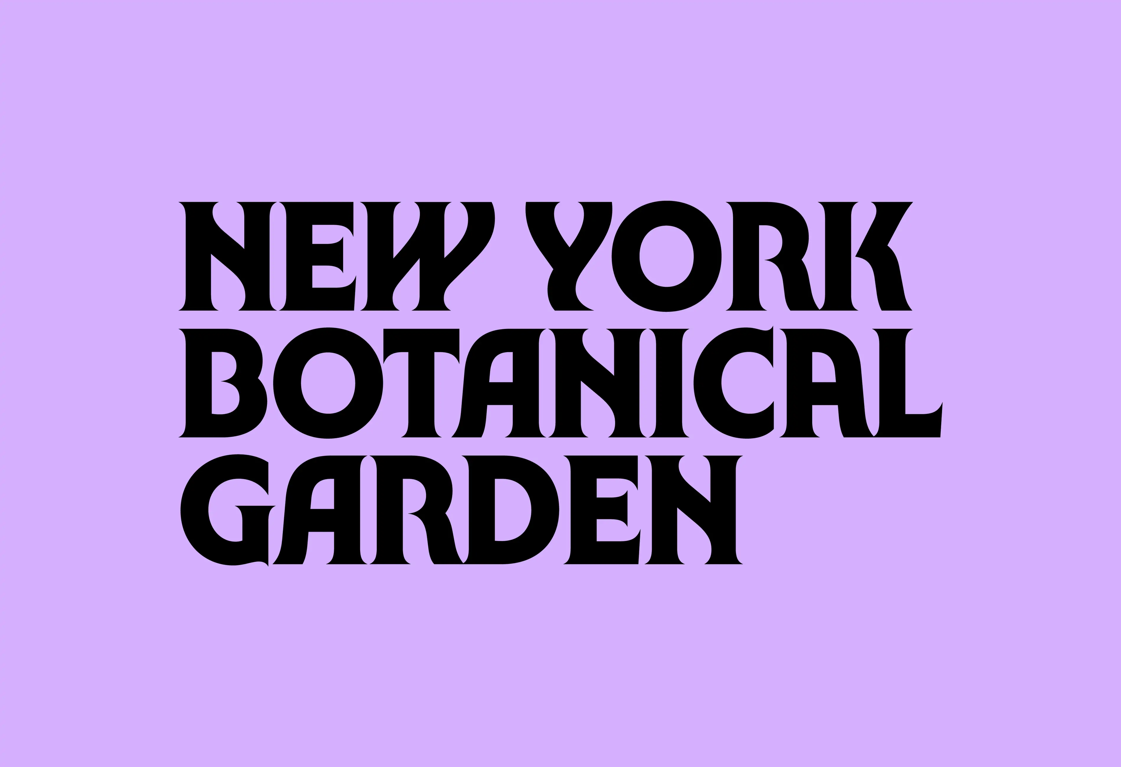 Logo, custom typeface, signage and art direction by Wolff Olins for New York Botanical Garden