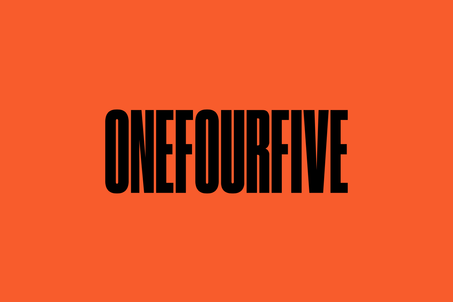 Condensed sans-serif logotype for Melbourne-based modern workspace OneFourFive Clarendon designed by Studio Brave