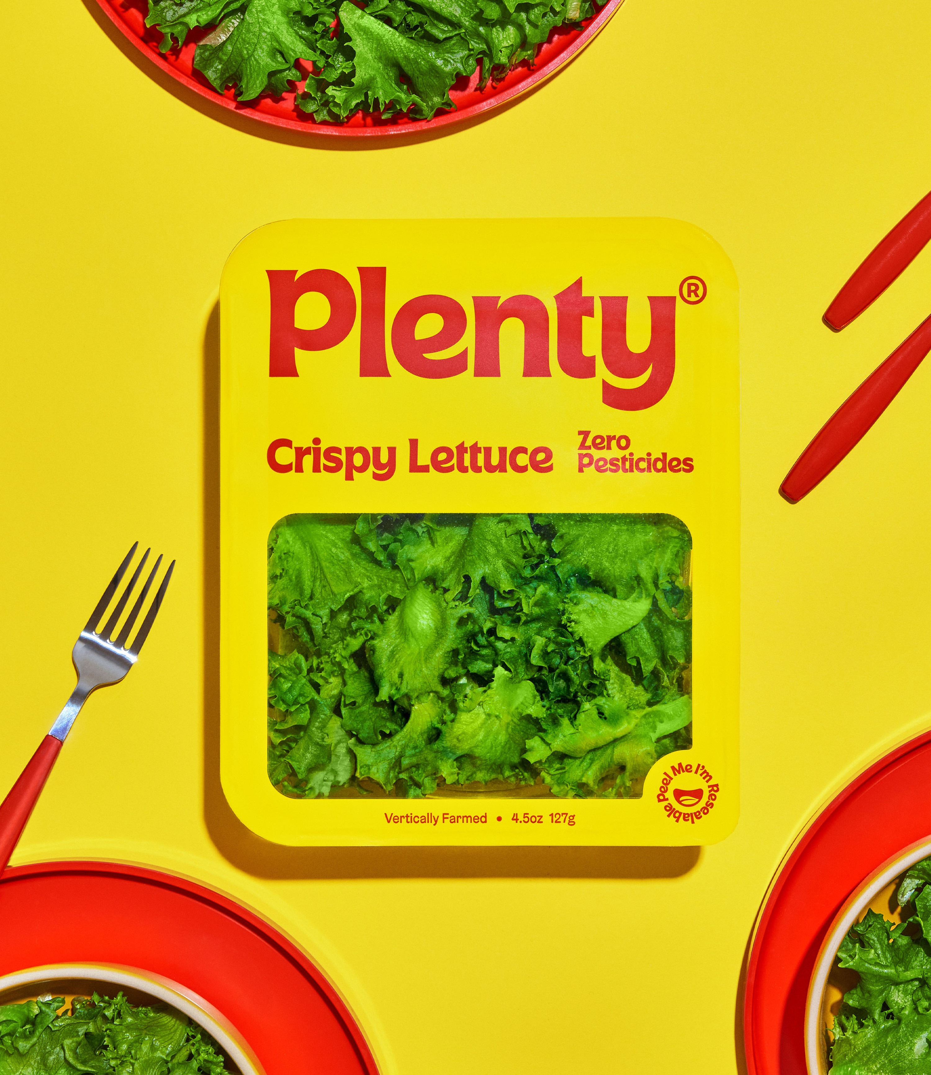 Packaging design for American salad brand Plenty designed by &Walsh