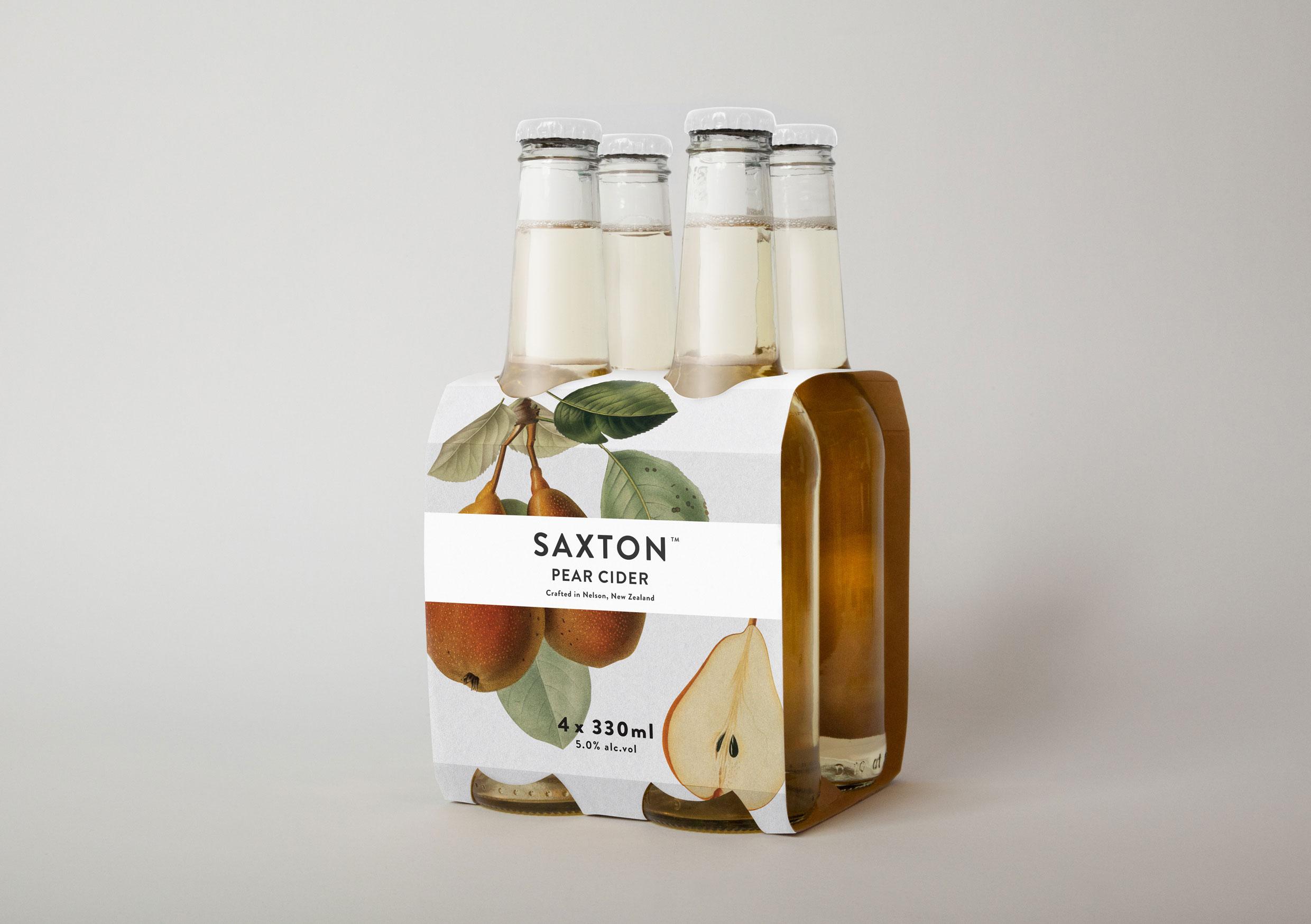 Packaging with traditional, botanical illustrative detail designed by Supply for Saxton Cider