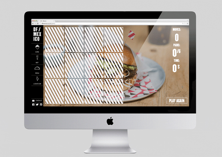 Website designed by Buro Creative for UK Mexican dining concept DF / Mexico