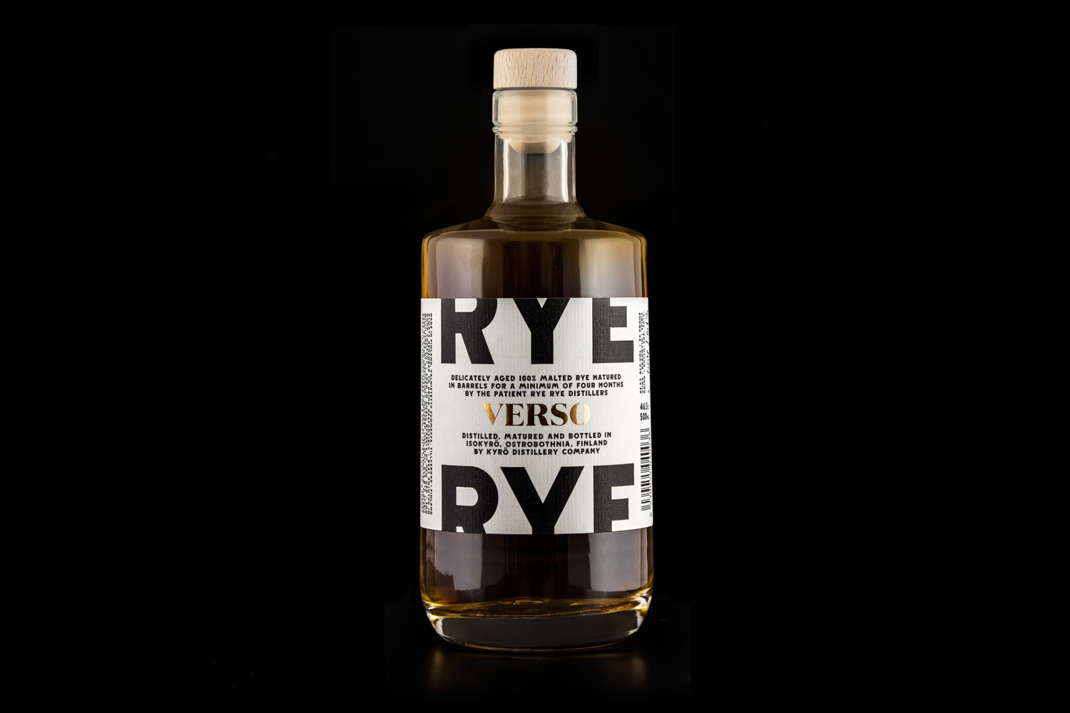 Packaging with laid paper and silver foil detail designed by Werklig for Kyrö Distillery Company