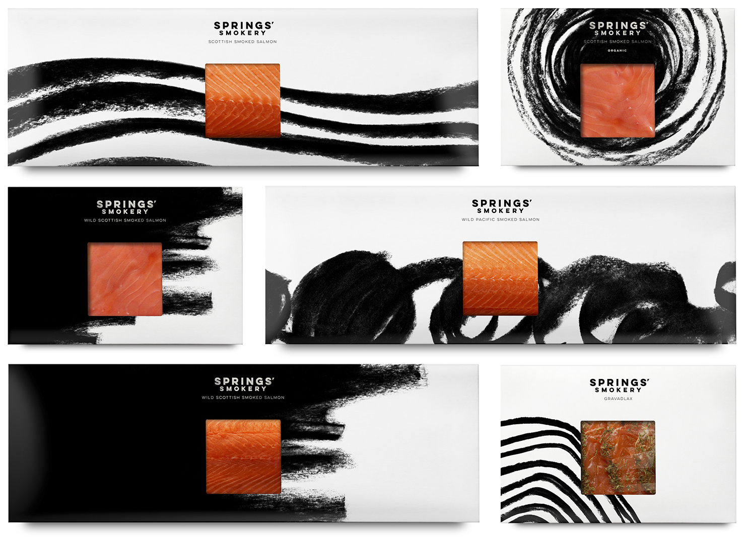 Black & White Branding – Springs' Smokery by Distil, United Kingdom