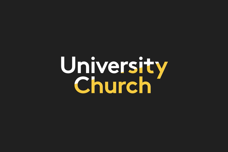 LL Brown sans-serif logotype for University Church designed by Spy