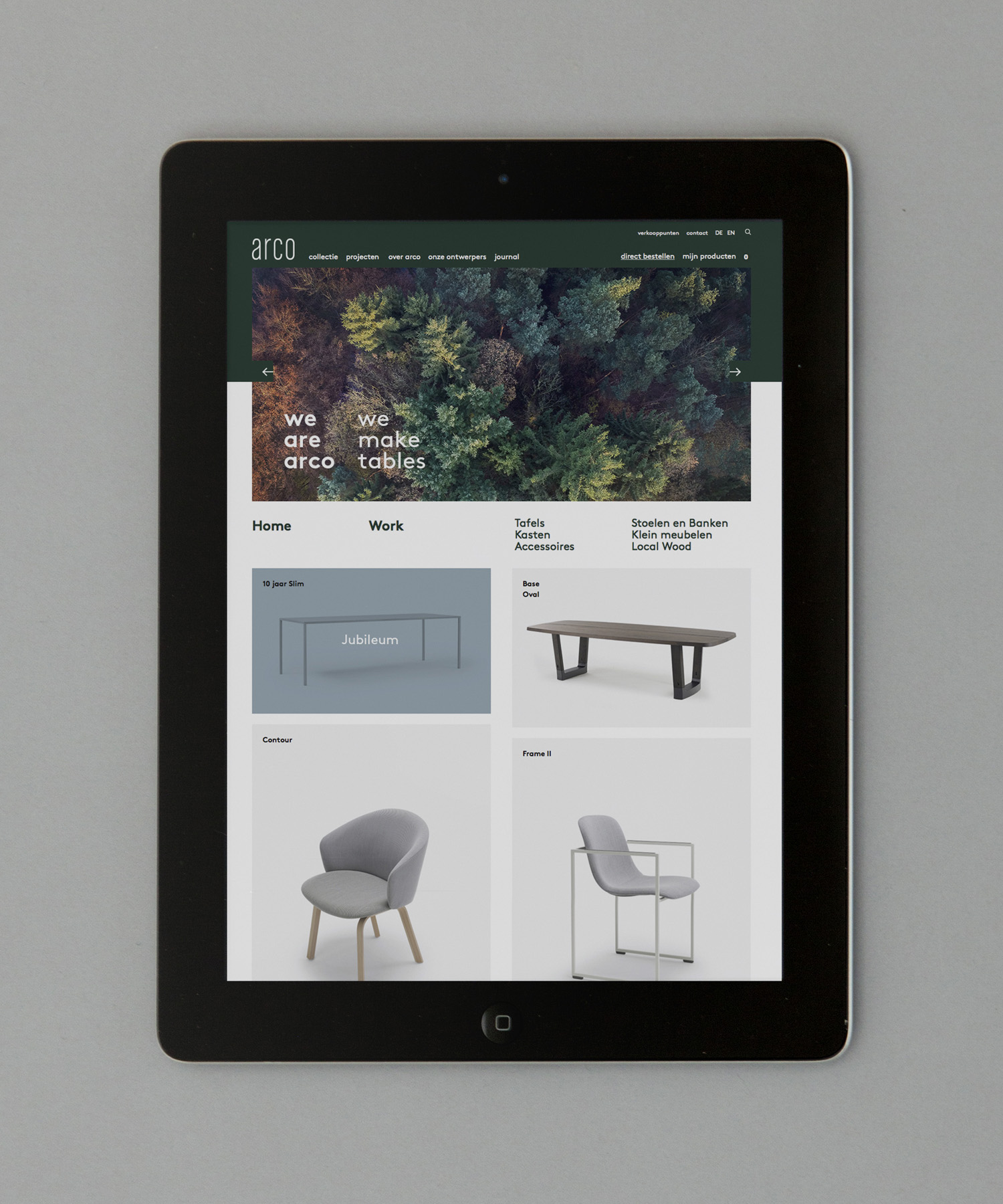 Brand identity and website for furniture manufacturer Arco by Raw Color, The Netherlands