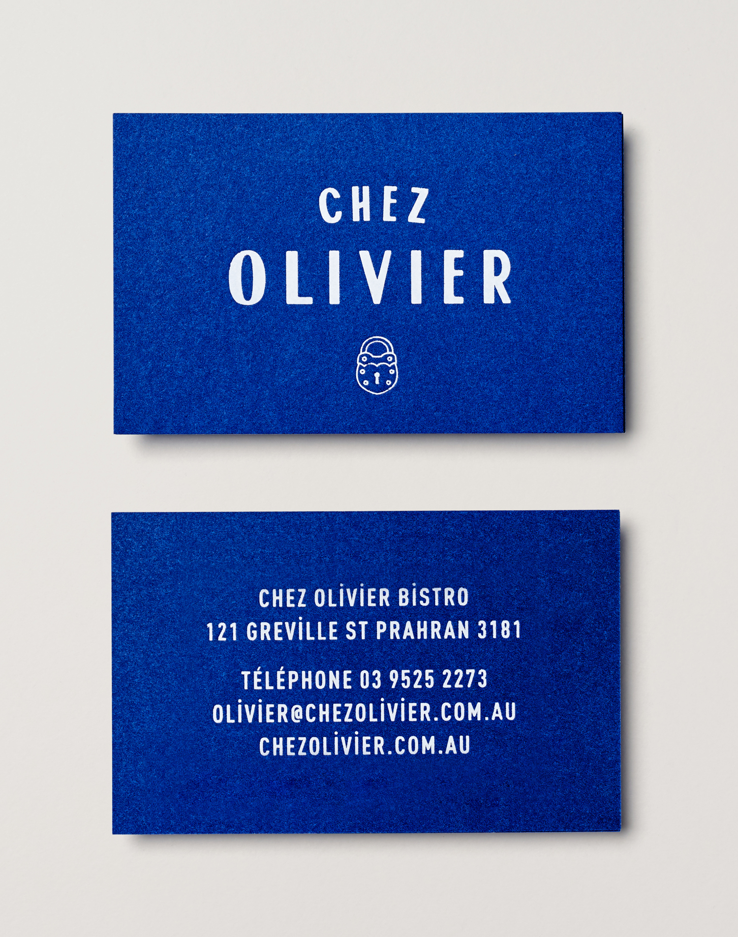 The Best Creative Business Cards 2017 – Chez Olivier by Swear Words, Australia