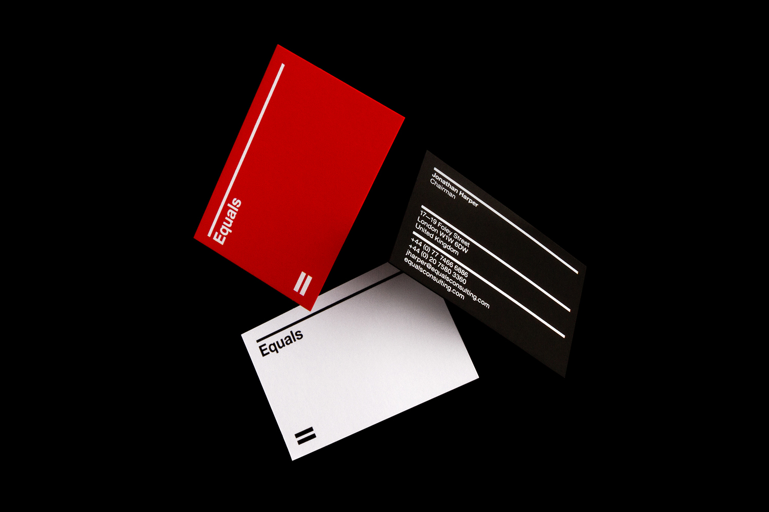 Brand identity and business cards for Equals Consulting by Spin, United Kingdom