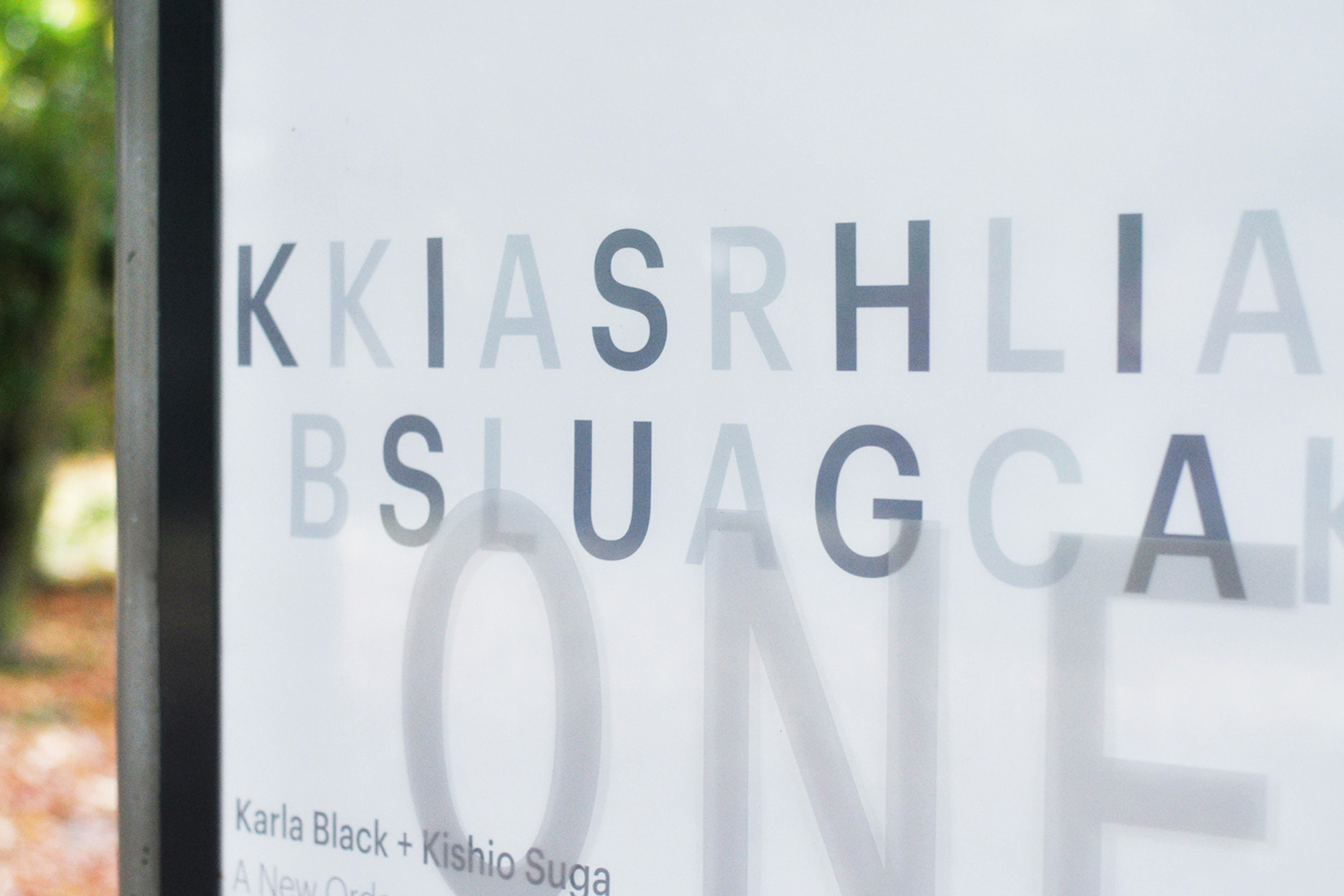 Visual identity and poster for the exhibition Karla Black + Kishio Suga: A New Order at the Scottish National Gallery of Modern Art designed by O Street, UK