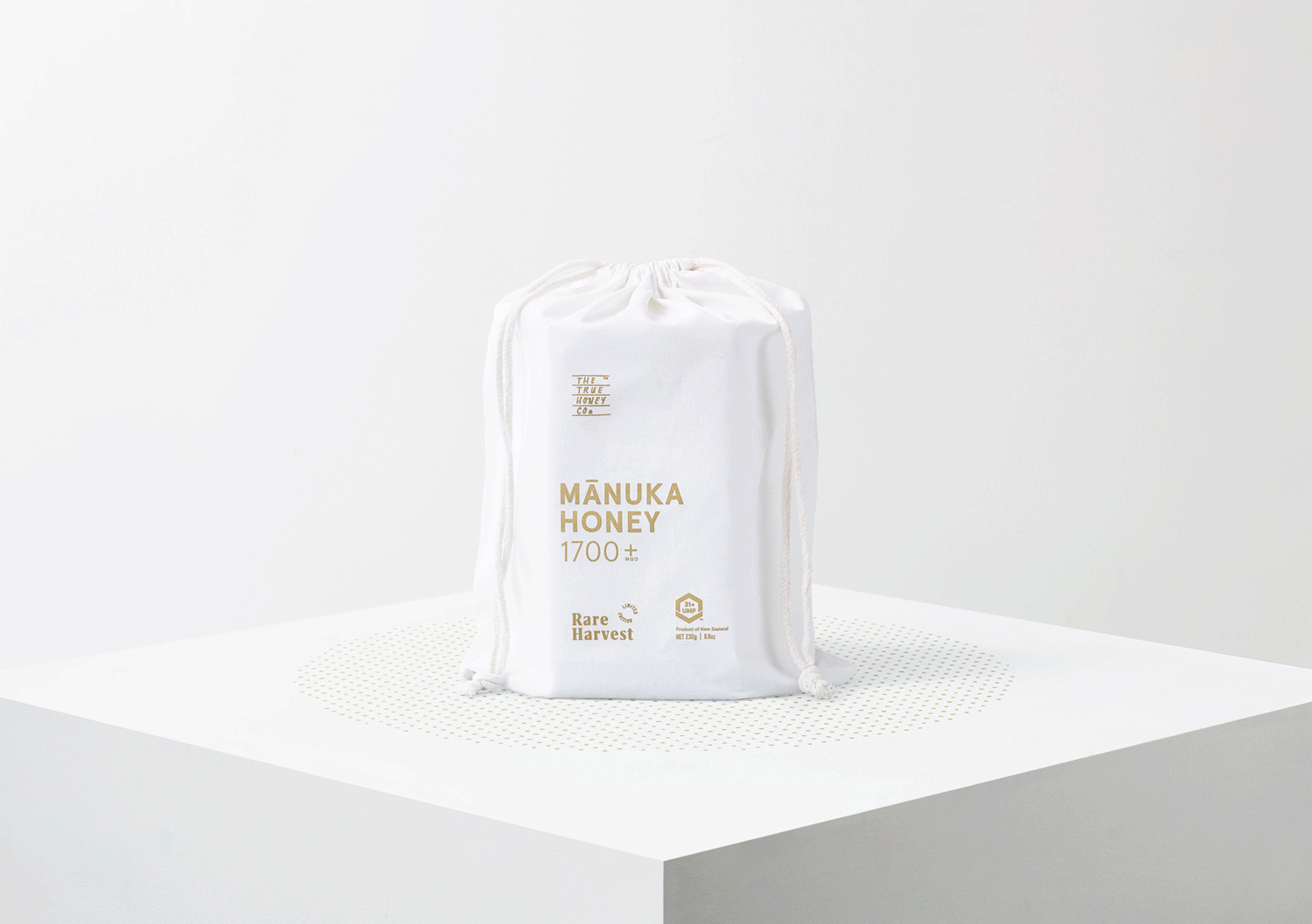 New packaging by Marx Design for Rare Havest, a limited edition Mānuka honey from The True Honey Company