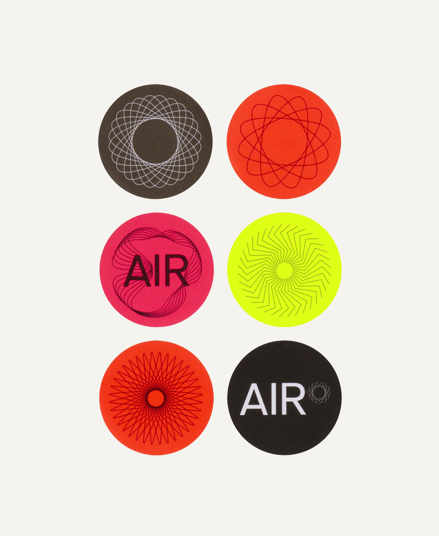 Logo and small stickers designed by Spin for London-based Air Studios, home of the world’s largest recording rooms