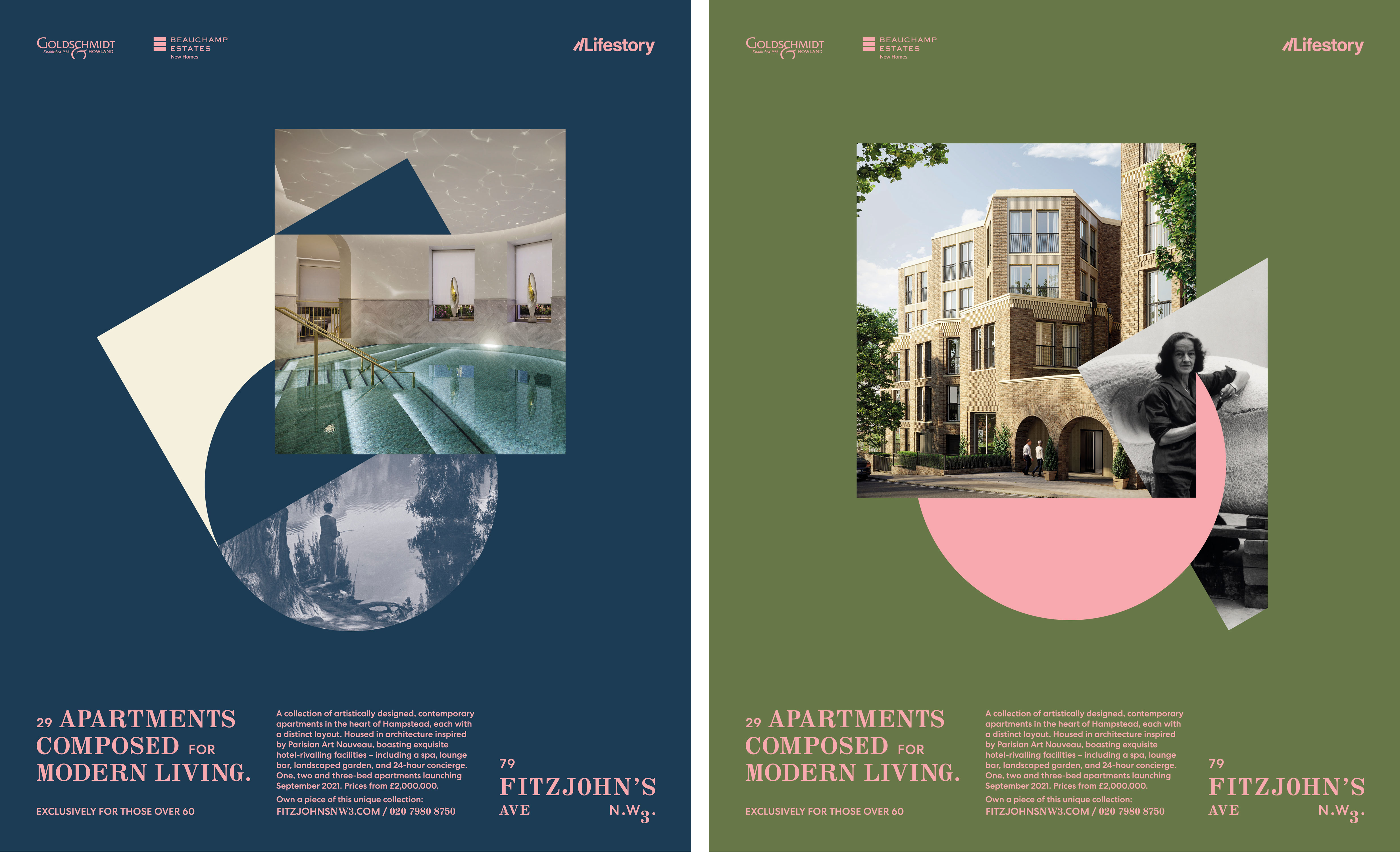 New visual identity for Hampstead property development Fitzjohn's designed by DutchScot.