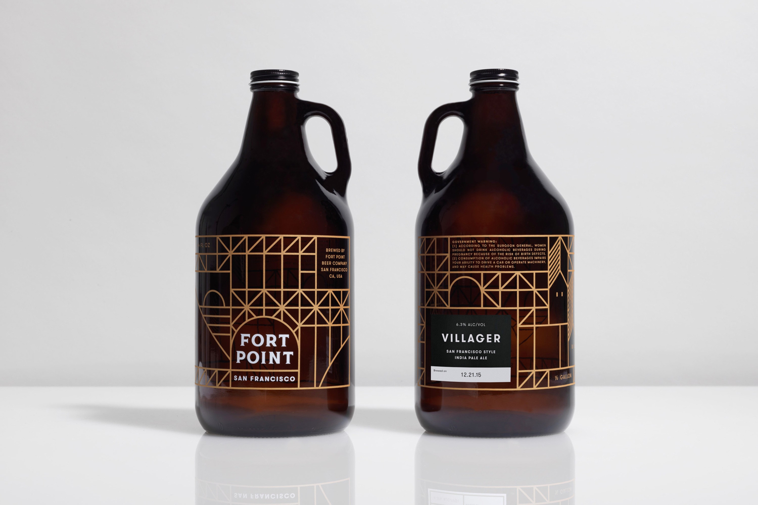 Package design for Fort Point Beer Company by San Francisco based graphic design studio Manual