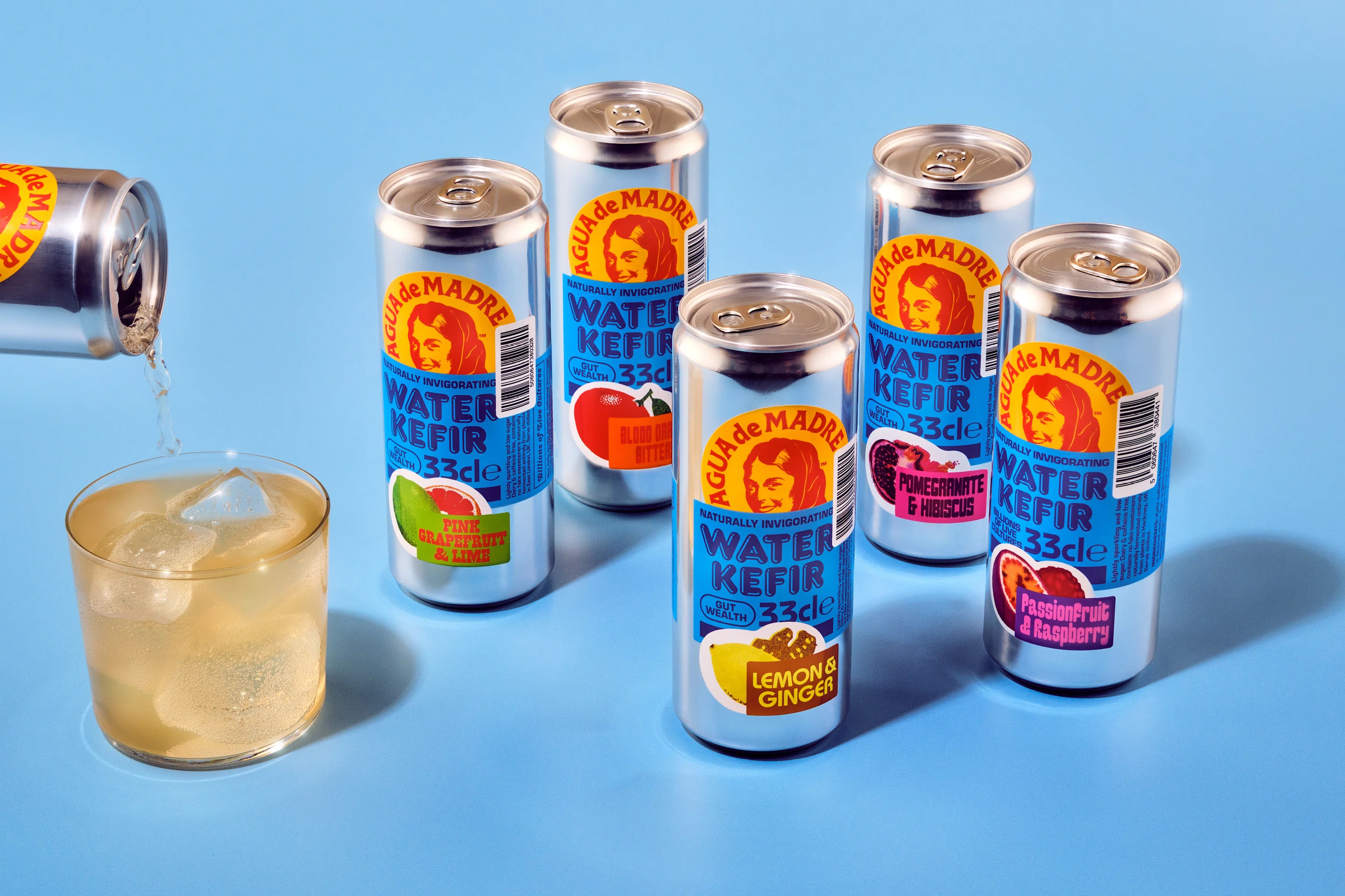 Logotype, typography, animation and packaging for fermented sparkling kefir water Agua de Madre designed by Chris Chapman. Logotype, typography, animation and packaging for fermented sparkling kefir water Agua de Madre designed by Chris Chapman.
