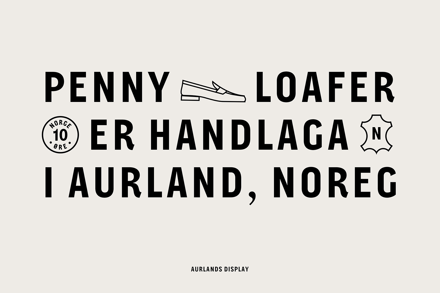 Custom typeface designed by Heydays for Norwegian shoemaker Aurlands