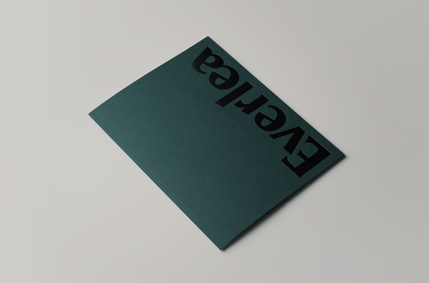 Logotype and black block foiled brochure cover by Studio Brave for Melbourne property development Everlea