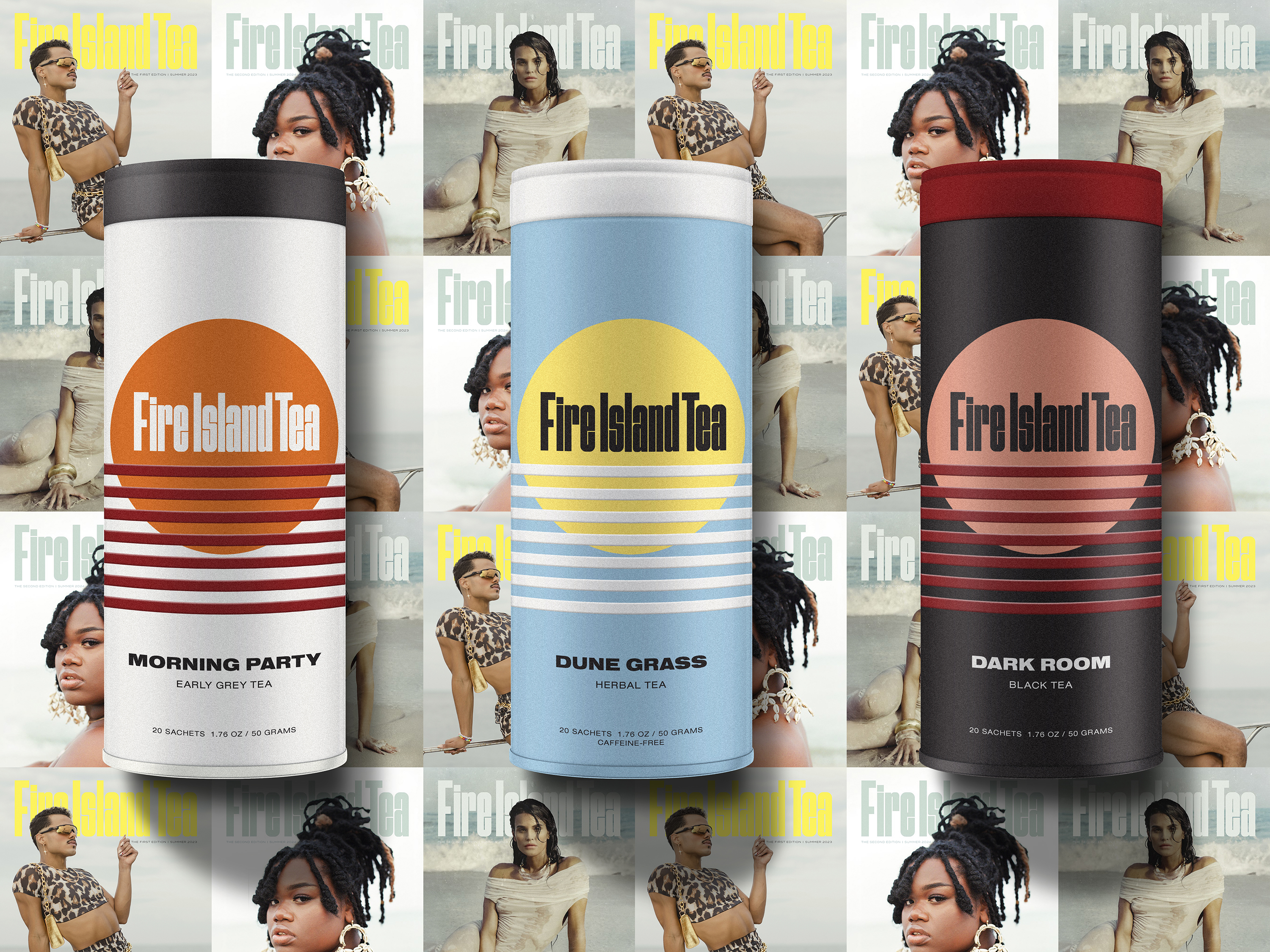 Logotype and packaging design by Stephen Moss for Fire Island Tea