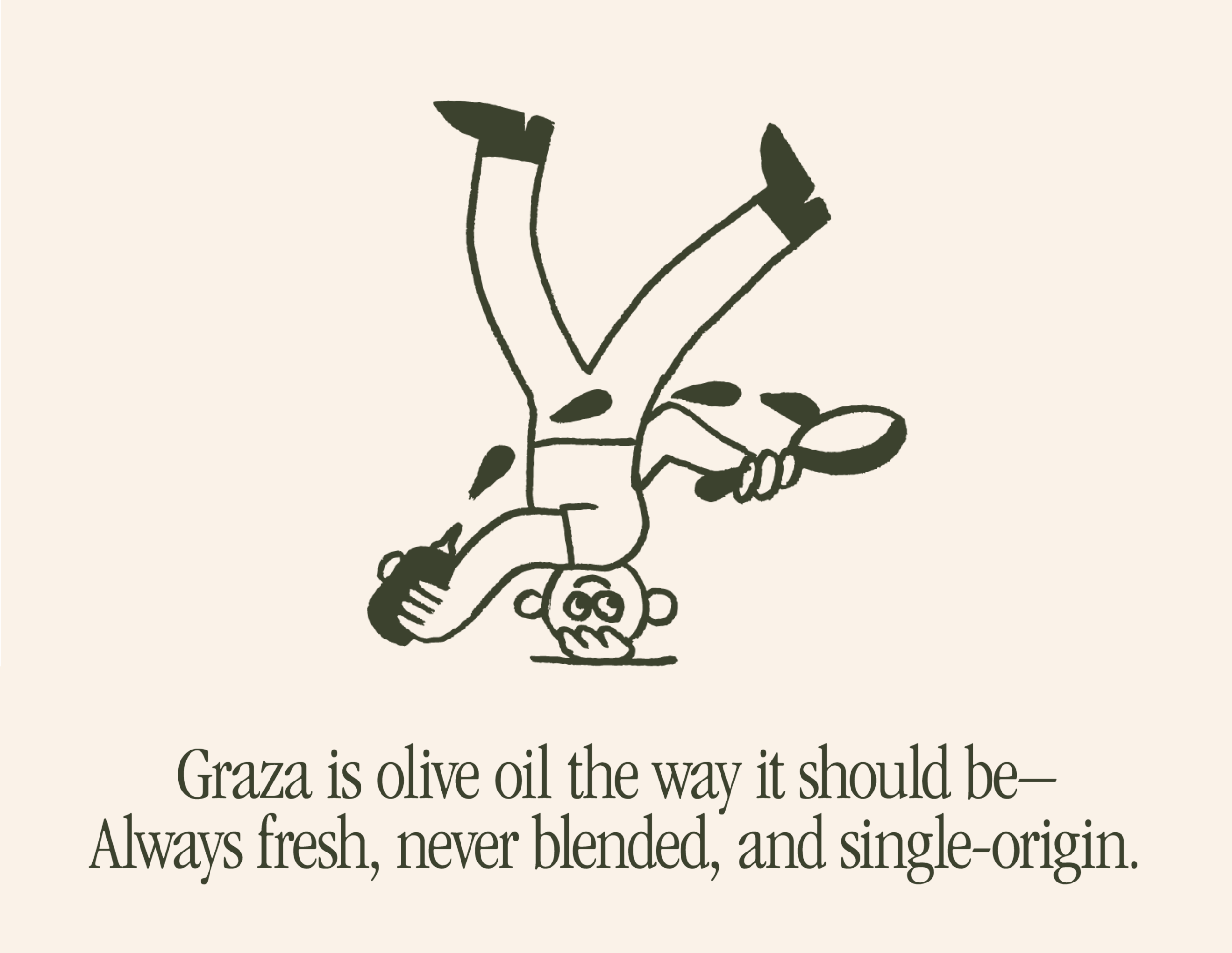 Illustration by Gander for squeezable single origin olive oil Graza
