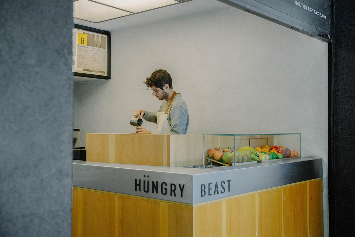 Graphic identity and interior design by Savvy for Mexican cafe and juice bar Hüngry Beast