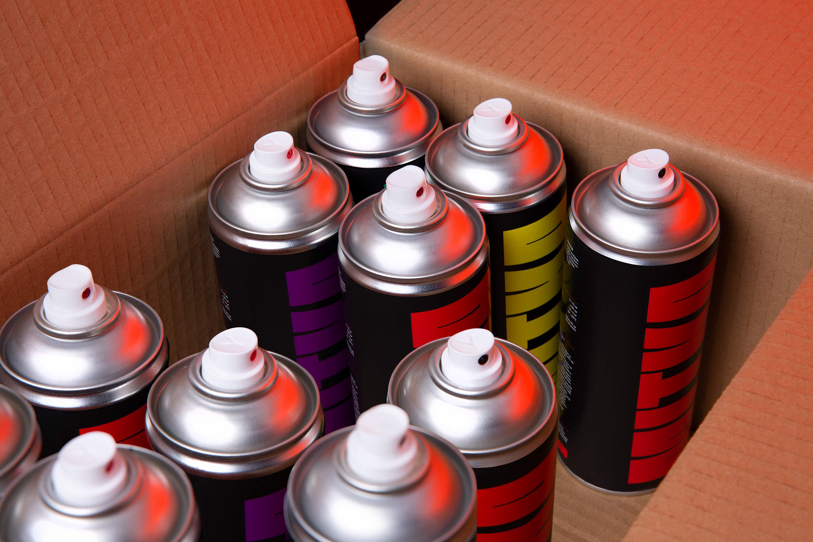 Logo and packaging for spray paint range Mitka designed by Madcat