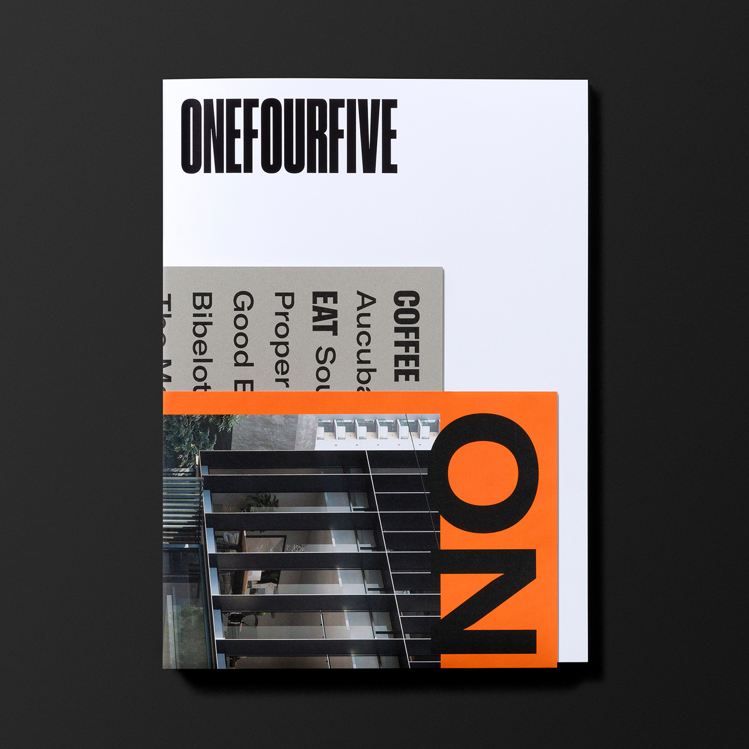 Brand identity and brochure design for Melbourne-based modern workspace OneFourFive Clarendon designed by Studio Brave