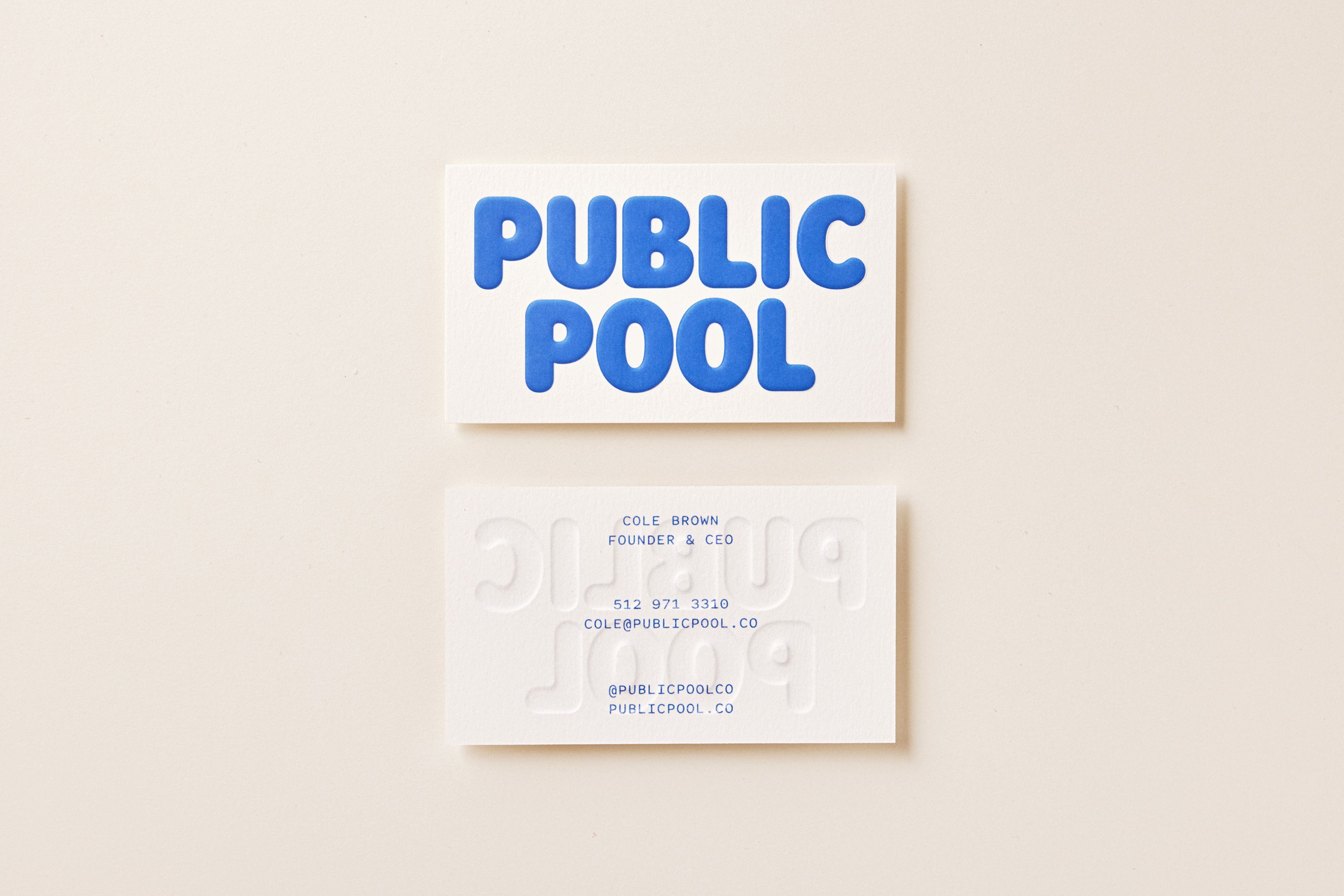 Logotype, branding, social assets, website and packaging for pool-side product brand Public Pool designed by Perky Bros.