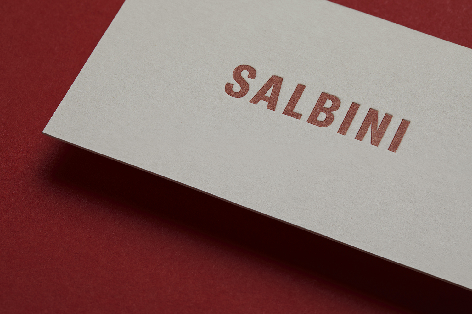 Logotype and letterpress business card by Studio Brave for Italian online furniture retailer Salbini.
