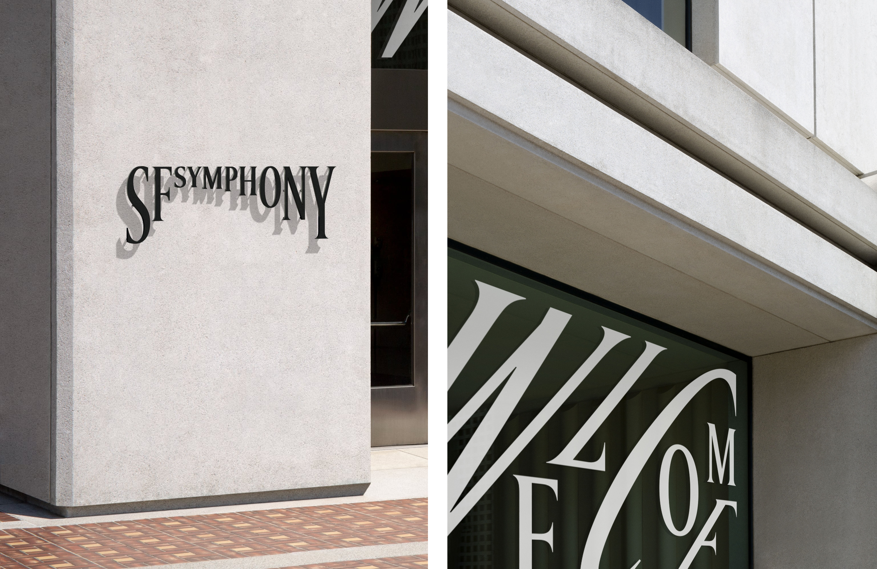 Logo and sign design by Collins for San Francisco Symphony
