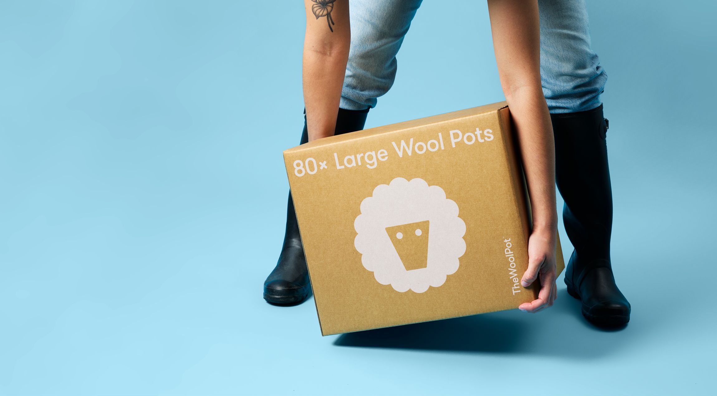 Logo, print, packaging and website design by New Zealand-based Seachange for compostable wool plant pot brand The Wool Pot