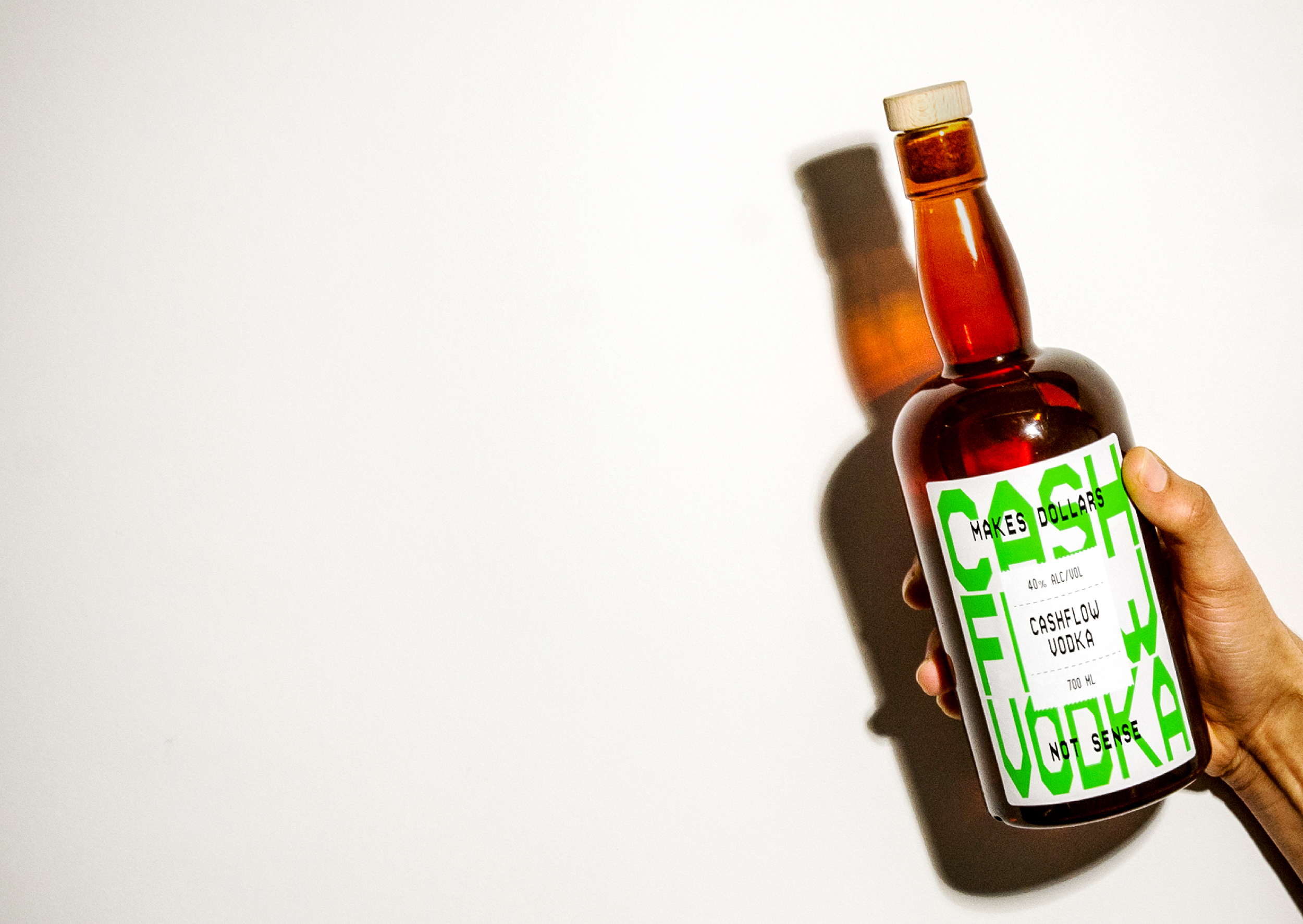 Logotype, labels and posters for Cashflow Vodka from Departed Spirits designed by New Zealnd based Marx