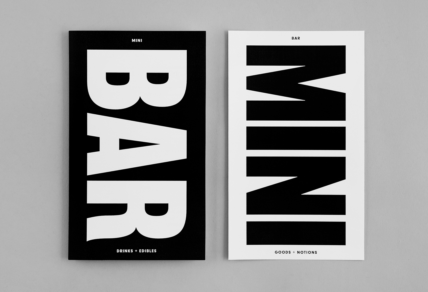 Visual identity and mini bar menus designed by Blok for Toronto's The Broadview Hotel