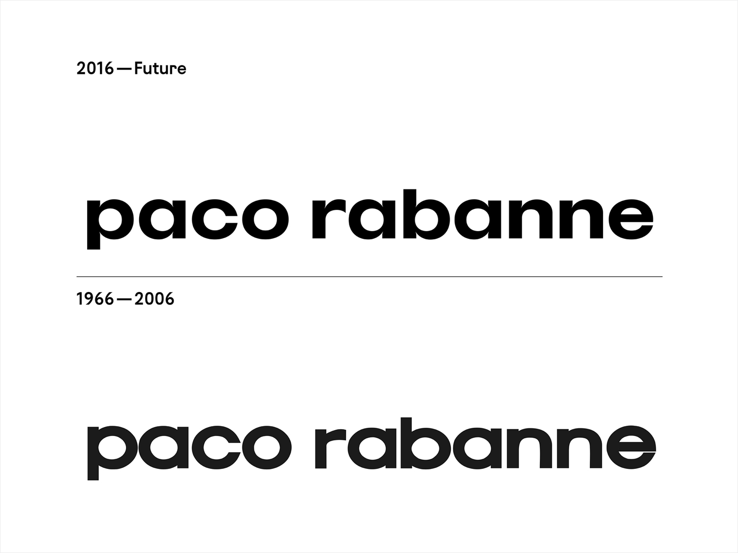 Logotype for French fashion label Paco Rabanne by Zak Group, United Kingdom