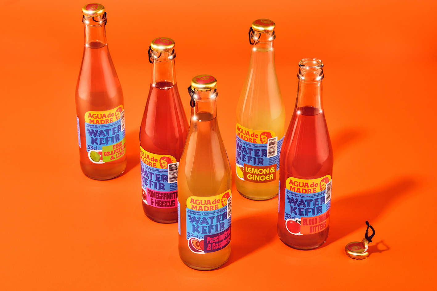 Logotype, typography, animation and packaging for fermented sparkling kefir water Agua de Madre designed by Chris Chapman. Logotype, typography, animation and packaging for fermented sparkling kefir water Agua de Madre designed by Chris Chapman.