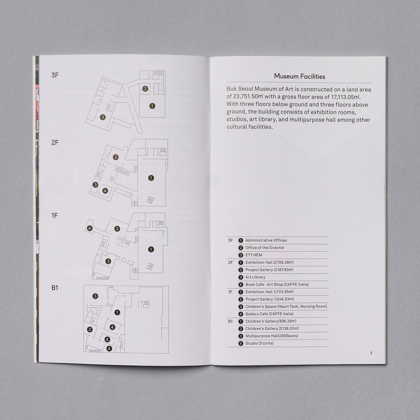 Brochure design for Buk Seoul Museum of Art's 2018 season designed by Studio fnt