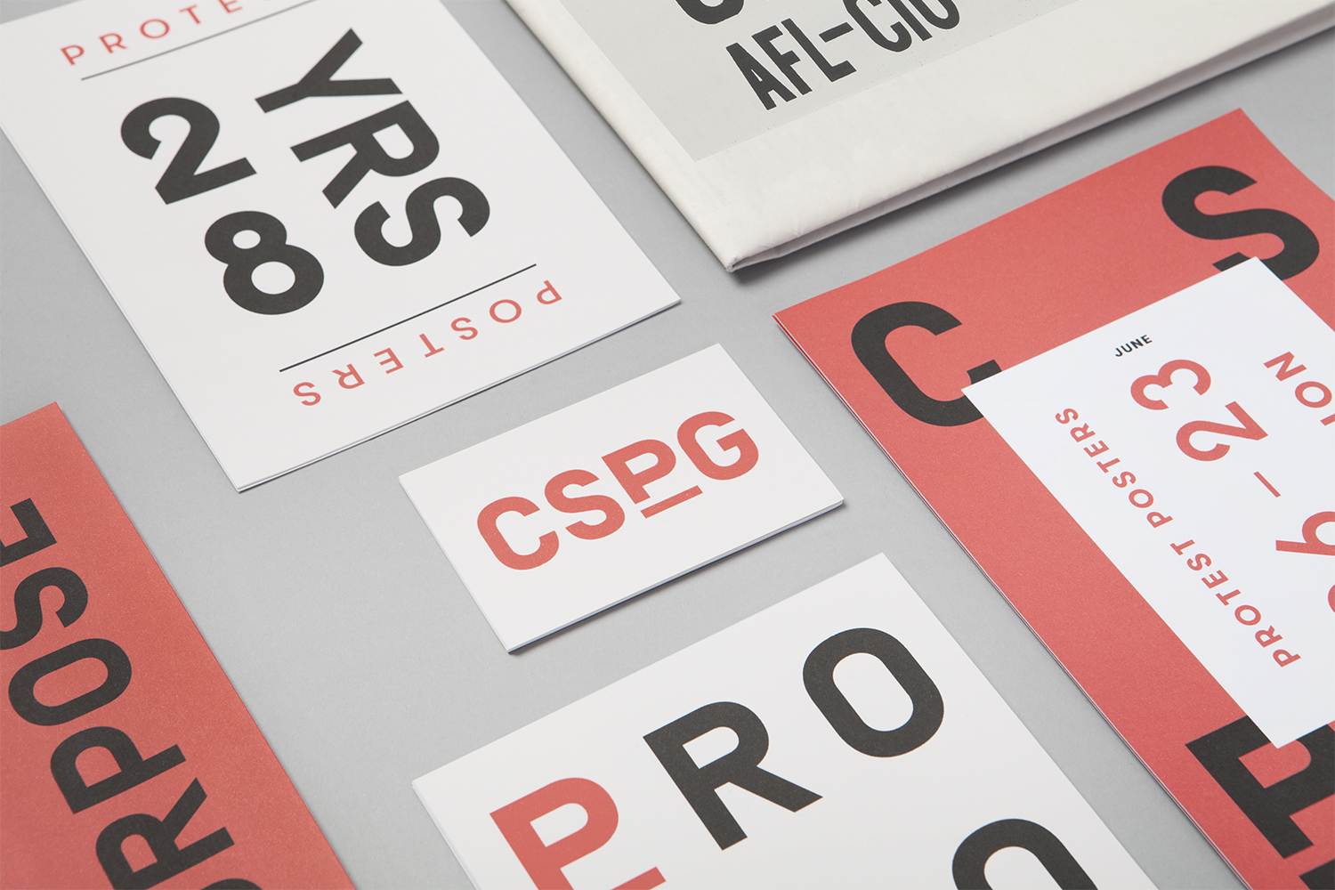 Visual identity and print by Canadian studio Blok for The Center for the Study of Political Graphics