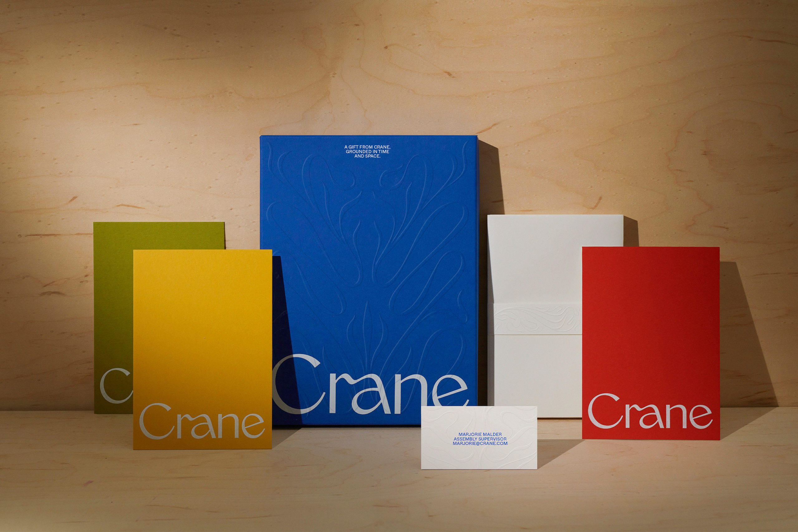Logo, branding and packaging for American stationery and paper-maker Crane designed by Collins