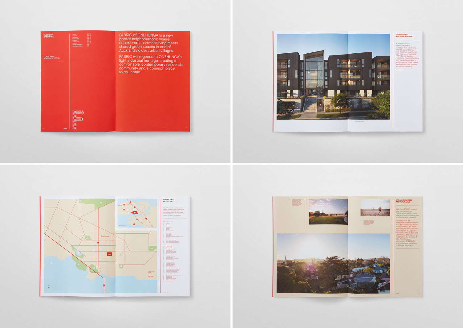 Brand identity and brochure by Richards Partners for Auckland residential development Fabric of Onehunga